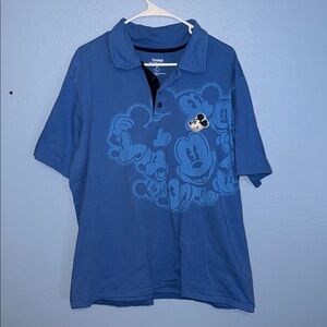 WDW Disney Blue Mens Polo Shirt with Mickey Mouse Design. B1